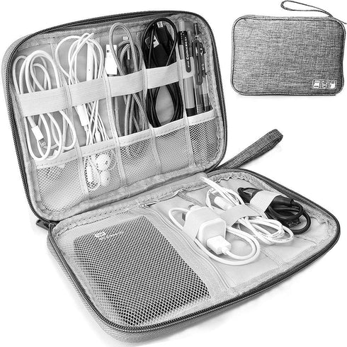 HCFGS Electronics Organizer Travel Case,Cord Organizer Travel,Cable Case,Waterproof Electronics Organizer for Hard Drives,USB Cables,Flash Drive,P...