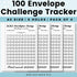 100 Envelopes Money Saving Challenge Binder, Easy and Fun Way to Save $5,050, A5 Budget Book with Cash Envelopes Kit,Black,Gold,Pack of 2...