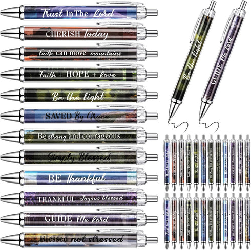 36 Pcs Bible Verse Ballpoint Pens Christian Gifts Pens for Women Religious Pens with Inspirational Quotes Motivational Quotes Pens for Religious S...