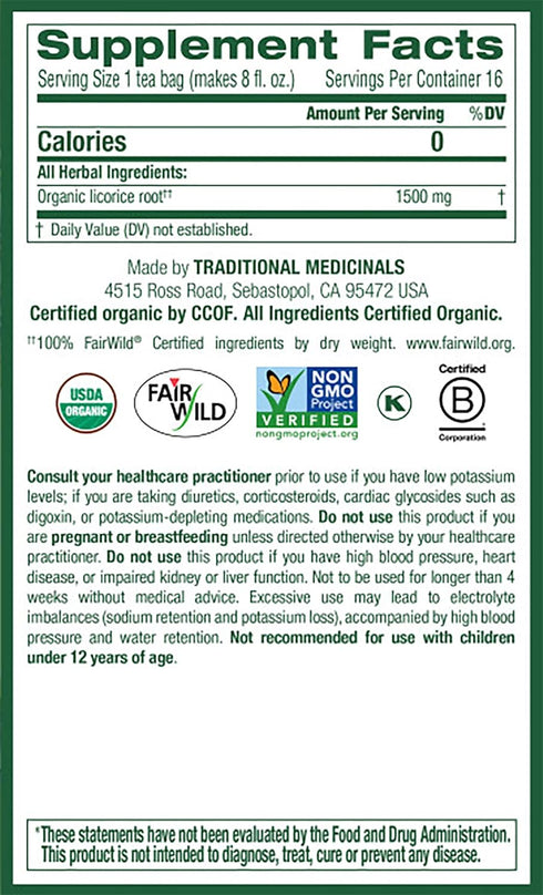 Traditional Medicinals Organic Herbal Tea, Licorice Root, 16-Count (Pack of 3)3...