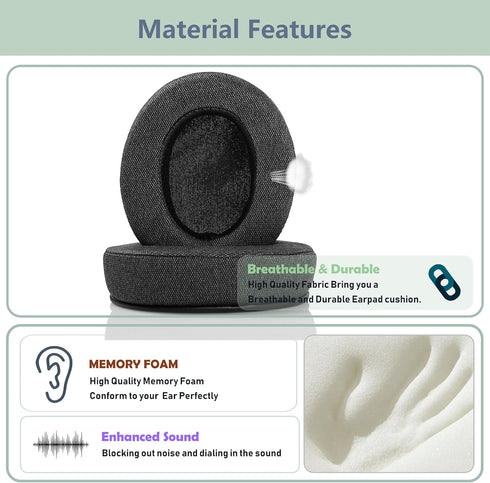 Breathable Earpads Replacement Compatible with SteelSeries Arctis 3 5 7 Headsets Ear pads Cushion(Breathable Fabric Foam)...