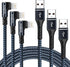 iPhone Charger Lightning Cord 3Pack 1FT 3FT 6FT Right Angle MFi Certified Cable Braided USB Charging Wire High Speed Black......