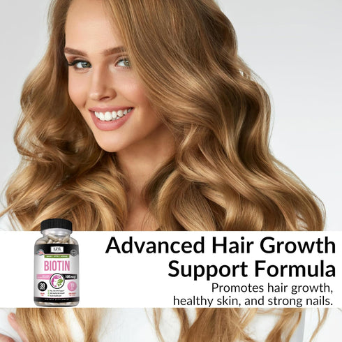 Kaya Naturals Biotin 10,000mcg Hair Growth Vitamins - Strong Nails, Healthy Skin Supplement for Women and Men - Healthier Hair & Skin - 30 Count...