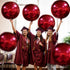 KatchOn, Huge Metallic Red Balloons - 22 Inch, Pack of 6 | Round 4D Mylar Balloon for Red Party Decorations | Burgandy Balloons for Birthday, Anni...