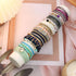 LOYALLOOK 6 Sets Bohemian Stackable Bead Bracelets for Women Stretch Bohemian Style Stretch Multilayered Boho Bracelet Set...