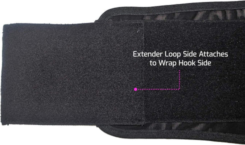Extender Strap - Multipurpose Elastic Hook and Loop Extension for Ice Packs, Ice Belts, Back/Knee/Ankle Braces, Vests, Wraps, and Belts - Made in ...