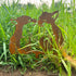 Garden Outdoor Fox Decoration Rusty Metal Yard Art Animal Corten Steel Garden Decor Decoration Stake Gift Handmade Wall Art for Yard Lawn Trees Fe...