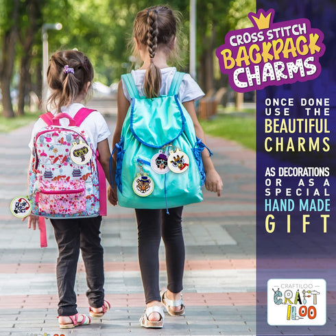 Safari Animals Cross Stitch Kits for Beginners. 5 Stamped Cross Stitch Kits for Kids.Needlepoint Kits for Beginners. Embroidery Kit for Kids. Cros...