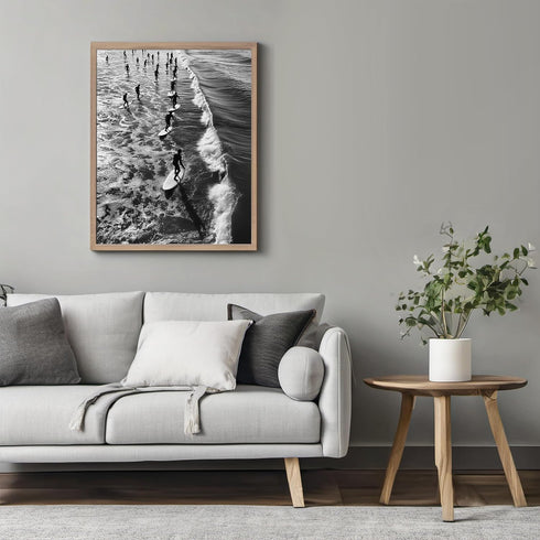 Posterizer 1 pcs-black and white vintage photo style art-surfing at the beach 4-Coastal & Nautical Art-Photography Art-Gift for Nature, Surfers an...
