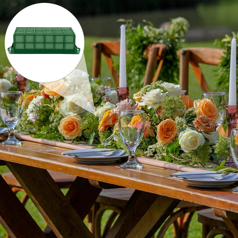 2 Packs Floral Foam Cage Rectangle Flower Cage Holders with Floral Foam Floral Arrangement Supplies for Fresh Flowers, Home Weeding Decorations, 1...
