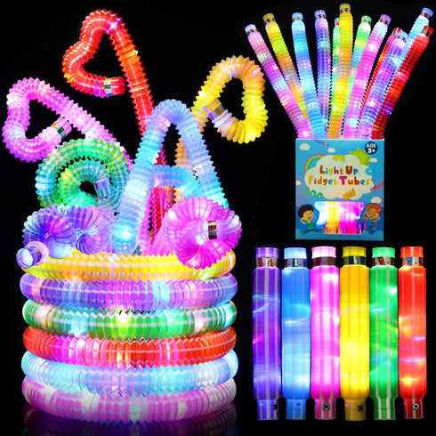 Glow Sticks Bulk Party Favors 6 Pack for Kids 8-12 4-8, Light Up Party Favors Pop Tubes, Glow Bracelets Necklaces Camping Toys, Goodie Bags Stuffe...