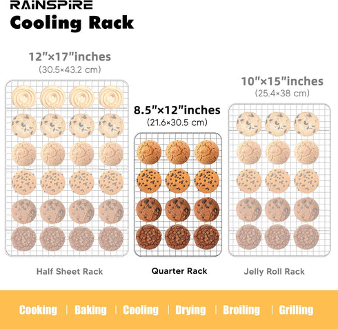 Cooling Rack Stainless Steel, Heavy Duty Cooling Racks for Cooking and Baking, Oven Safe Wire Rack for Cooking, Baking Rack for Oven Cooking Fits ...