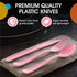Exquisite Disposable Pink Plastic Knives 50 Pcs - Heavy Duty Pink Plastic Disposable Cutlery - Pink Disposable Flatware, Pink Plastic Silverware, ...