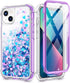 Caka Glitter Case for iPhone 13 14 6.1 inch Case for Girls Women with Built-in Screen Protector Liquid Quicksand Protective Shockproof Full Body P...