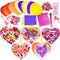 MLOLM 24 Sets Valentines Hearts Foam Craft Kits DIY Heart Ornaments Valentine Craft Kits with Foam Hearts Stickers Glitter Pom-Poms for Valentine ...