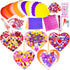 MLOLM 24 Sets Valentines Hearts Foam Craft Kits DIY Heart Ornaments Valentine Craft Kits with Foam Hearts Stickers Glitter Pom-Poms for Valentine ...