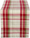 DII Orchard Plaid Collection Linen Tabletop Essentials, Table Runner, 14x108, Taupe/Red...