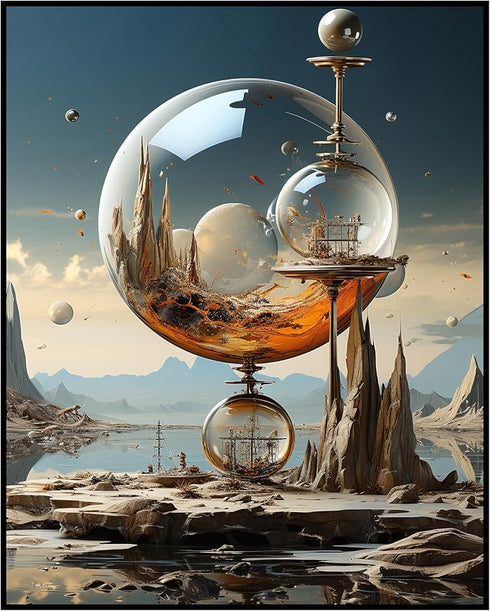 Posterizer 1 pcs-futuristic sci-fi glass cities-Abstract & Modern Art-Fantasy & Fiction Art-Gift for Art Lovers-Decor for Home & Office- UNFRAMED ...