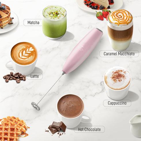 Zulay Powerful Milk Frother for Coffee with Upgraded Titanium Motor - Handheld Electric Whisk, Milk Foamer, Mini Mixer & Coffee Blender for Frappe...