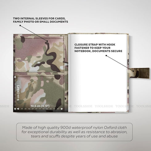 Tactical Notebook Cover - Army Tactical Notebook Cover 5.5" x 8.4" - Water-proof Nylon Military Notebook Cover - Weatherproof Fabric Cover Tactica...