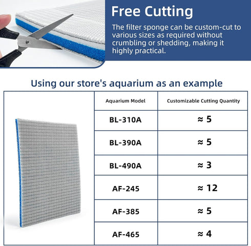 Multi-Layer Aquarium Filter Media - Customizable Filter Floss and Sponges for Fish Tanks & Ponds...