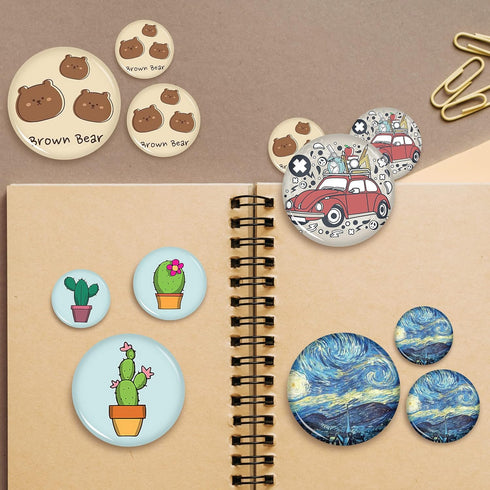 800 PCS Button Maker Supplies, 25mm / 0.98 inch Button Supplies Button Parts, Approx. 1 inch Metal Blank Button Badge Parts with Blank Paper for B...