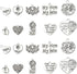 UR URLIFEHALL 100 Pcs Mother's Day Charms Heart Tibetan Charms Tibetan Antique Silver Charms Pendants for DIY Supplies Accessories...