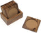 Lipper International Acacia Square with Cork Coasters and Caddy, 7-Piece Set...