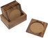 Lipper International Acacia Square with Cork Coasters and Caddy, 7-Piece Set...