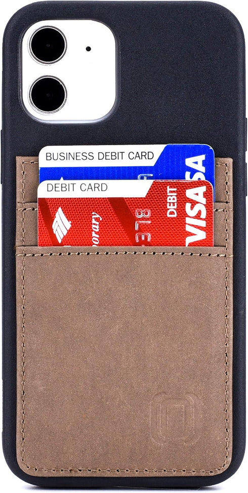 Dockem BIO Wallet Case for iPhone 12 and iPhone 12 Pro: Sensible Materials, Magnetic Mounting & 2 Credit Card Holder Slots (6.1" M2B, Black and Ta...
