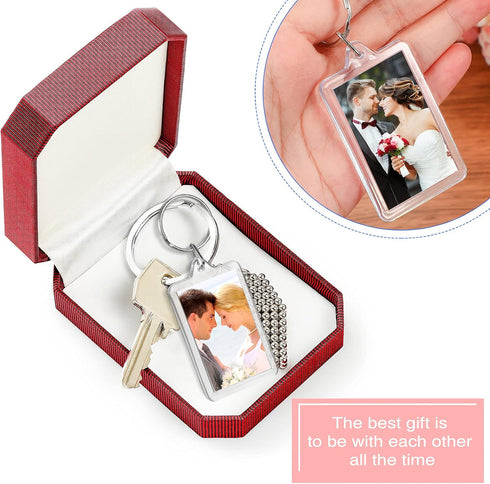 Yaomiao Acrylic Photo Frame Keychain Holder Photo Picture Insert Blank Keyring for DIY Craft...