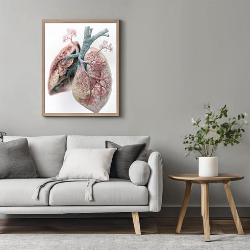 Posterizer 1 pcs-detailed anatomical illustration of the human lungs 3-Teachers & Classrooms-Abstract & Modern Art-School and classroom art- unfra...