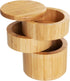 Totally Bamboo Triple Salt Cellar, 3 Tier Bamboo Kitchen Salt and Pepper Storage Box with Magnetic Swivel Lids...