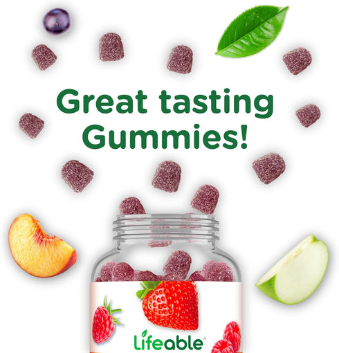 Lifeable Vitamin B Complex Gummies for Adults | with Vitamin C | Great Tasting Vitamin B Gummies | for Energy and Nerve System | Vegan B Complex V...