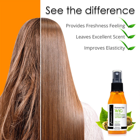 Awesome Human Hair Wig Leave in Conditioner Spray, pH5, Promotes Silkiness and Shine, Portable & Travel size 2.3 fl oz...