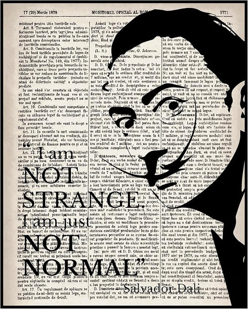 Posterizer 1 pcs-I Am Just Not Normal-Salvador Dali quote-Quotes and Poems-Famous Figures Art Collection-Gift for Art Lovers-Decor for Home & Offi...