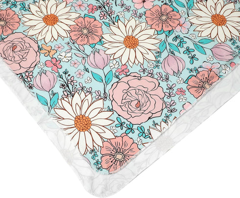 Galabloomer Newborn Receiving Blanket Headband Set Baby Flower Swaddle (blue glass)...