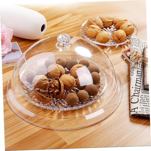 Cabilock Acrylic Food Cover 8 Inches Round Cake Dome Cover Bell Jar Acrylic Display Dome Cloche Clear Food Snack Display Cover for Cake Dessert Su...