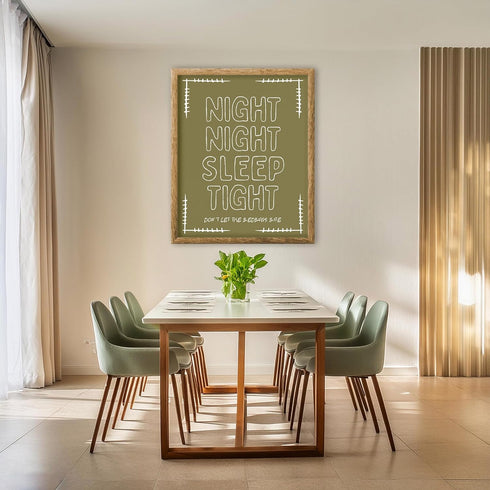 Posterizer 1 pcs-Night Night Sleep Tight Funny Bedroom Print 2-Comedy Art-GIft for Men Women Teens-Living Room Bedroom Decor- unframed wall art...