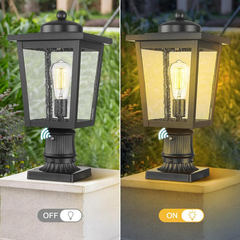 Outdoor Post Light Base Mount, Post Light Adapter 3'' Outdoor Pier Base in Black Finish for Deck Porch Patio, 5.5" W x 5.5" D x 3.25" H, 1 Pack...