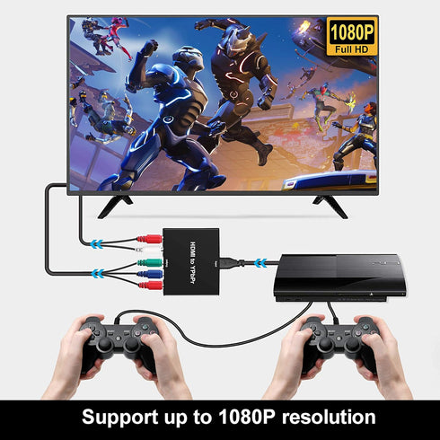 HDMI to Component Converter, avedio links HDMI to 1080P YPbPr 5RCA RGB + R/L Video Audio Adapter, Support Apple TV, PS5, Roku, Xbox, Fire Stick, D...