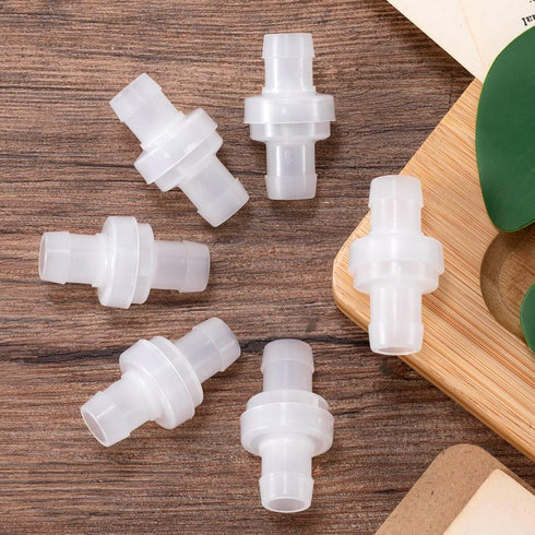 6 Pack One Way Check Valves, 1/2" (12mm) Hose Barb Non Return Ozone Resistance Plastic Valve Pump for Fuel Oil Water Air Gas...