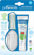 Dr. Brown's 100% Silicone Baby Finger Toothbrush and Toothpaste Set, 2-Pack Toothbrush with Storage Case, Fluoride-Free Strawberry Toddler Toothpa...