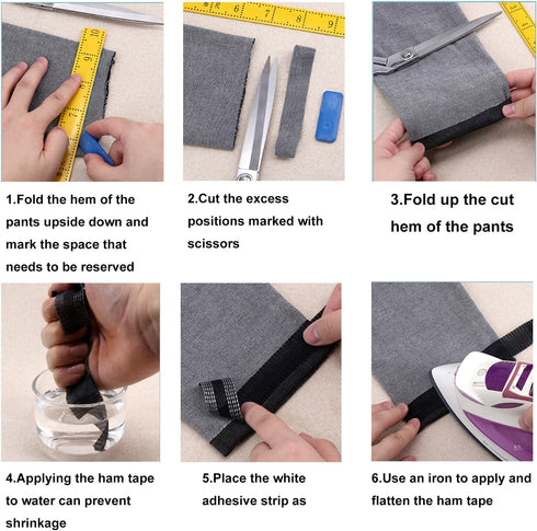 Iron-on Instant Hem Tape 22 Yard, Permanent No Sew Hemming Tape, Washable Hem Adhesive Tape, Hem Fabric Tape (Black, 22 Yard / 1 Roll)...