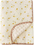 Baby Soft Muslin Thick Blanket Cotton and Dotted Backing Double Layer Receiving Blanket 40"x40" Yellow Floral...