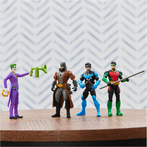 DC Comics, Batman, Team Up 4-Pack (Amazon Exclusive), Batman, The Joker, Robin, Nightwing 4-inch Action Figures, Super Hero Kids Toys for Boys & G...