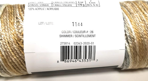 Loops & Threads Soft & Shiny Yarn, 1 Ball, Shimmer, 4 Ounces......