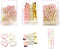 Gold Pink Binder Clips and Paper Clips Set (3-in-1 Boxed), for Office School Supplies Teachers Classroom Daily use...
