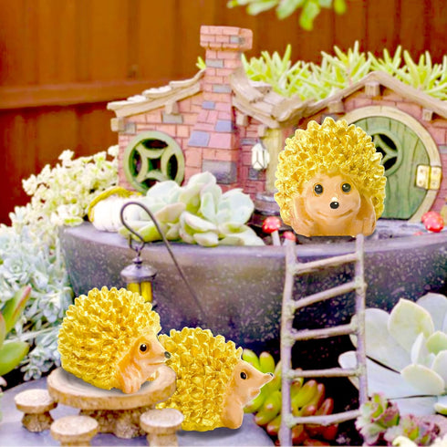 Exasinine 50Pcs Hedgehog Figurine Mini Hedgehog Resin Fairy Garden Accessories Mini Resin Animals for Plant Pots Bonsai Craft Decor Fairy Wild Gar...