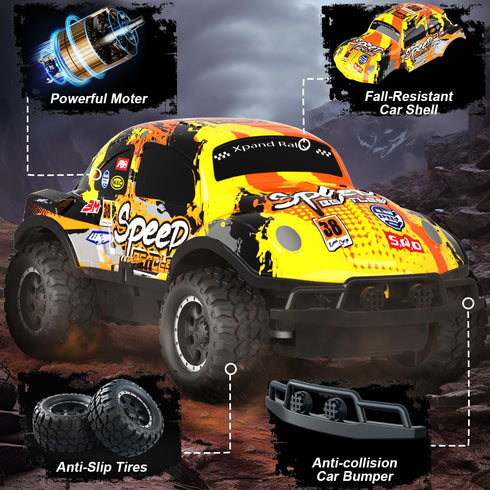 Remote Control Car, 1/24 Scale Light Up Racing Car Toys, RC Car for Kids with Cool Led Lights, Hobby RC Cars Toys Birthday Gifts for 3 4 5 6 7 8 Y...